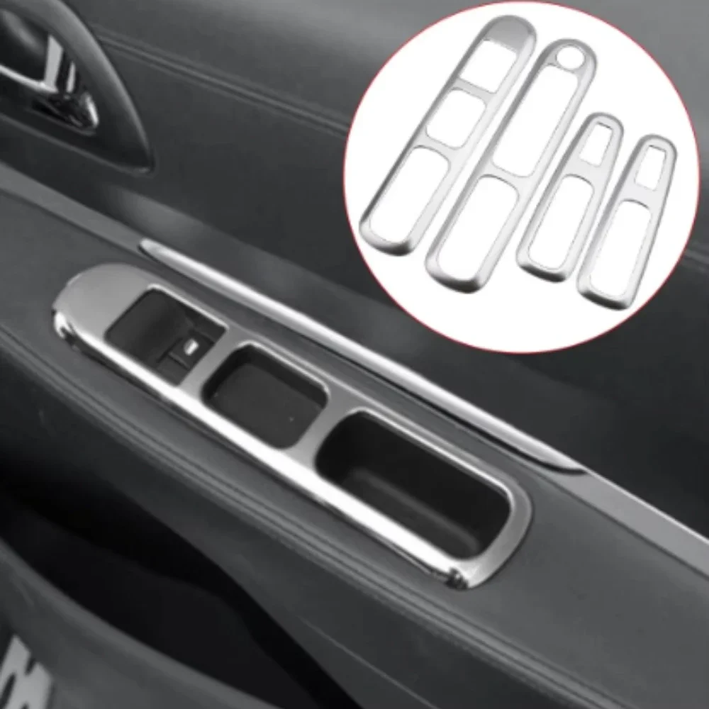For Peugeot 3008 2013 2014 2015 2016 4Pcs ABS Chrome Car Window Lifter Panel Cover Trim Decoration Sticker Interior Accessories