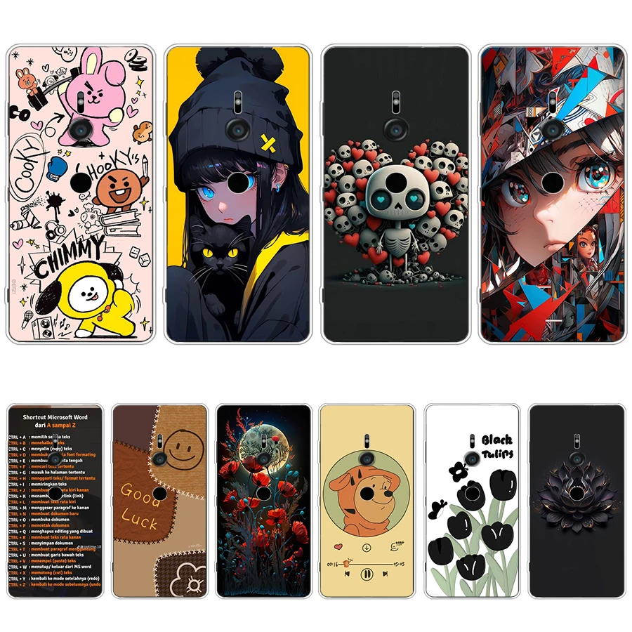 S1 colorful song Soft Silicone Tpu Cover phone Case for Sony Xperia XZ2/XZ3