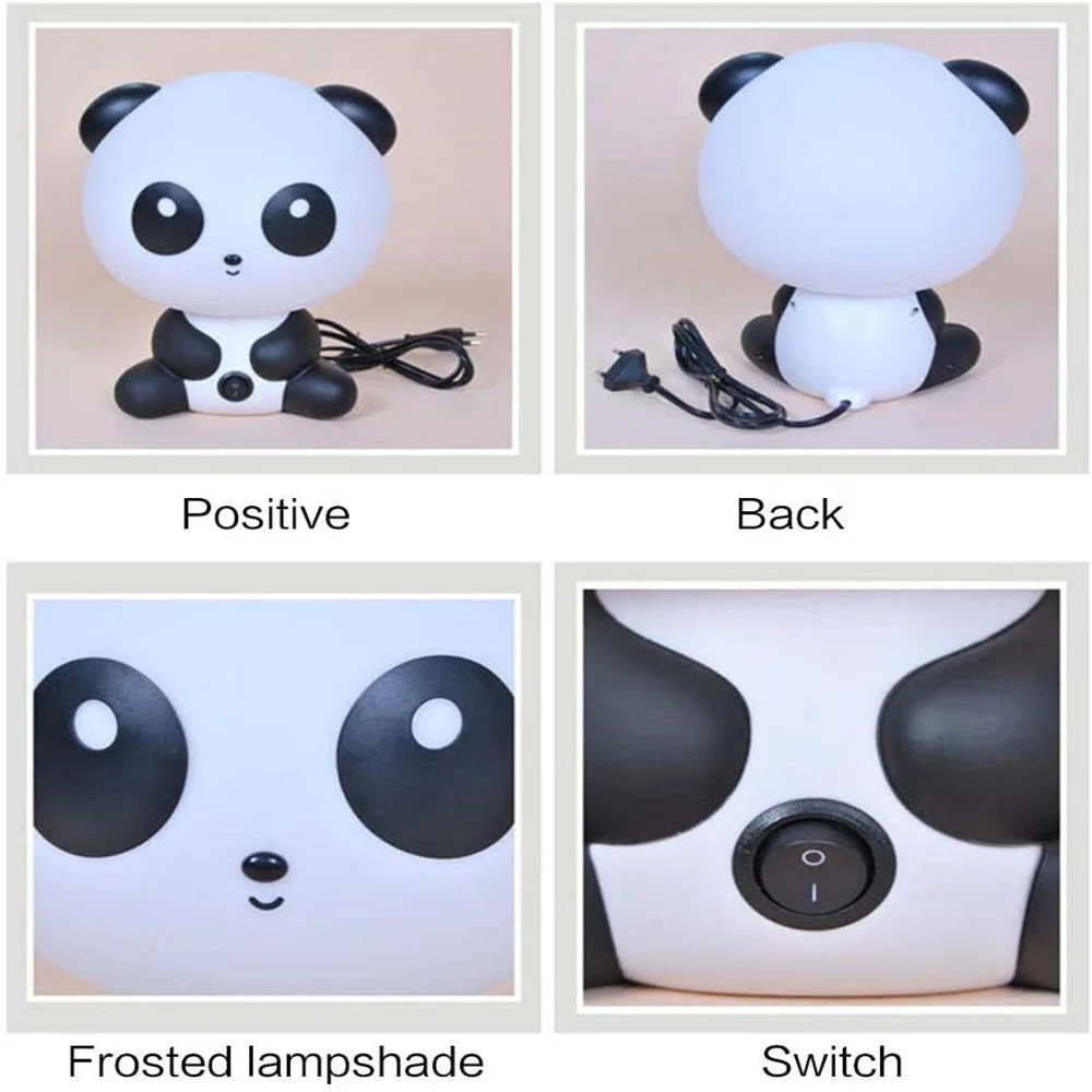 Cute Panda LED Table Lamp for Kids, Dog Bear Night Light, Lâmpada de dormir dos desenhos animados, EU Plug, Presente de Natal