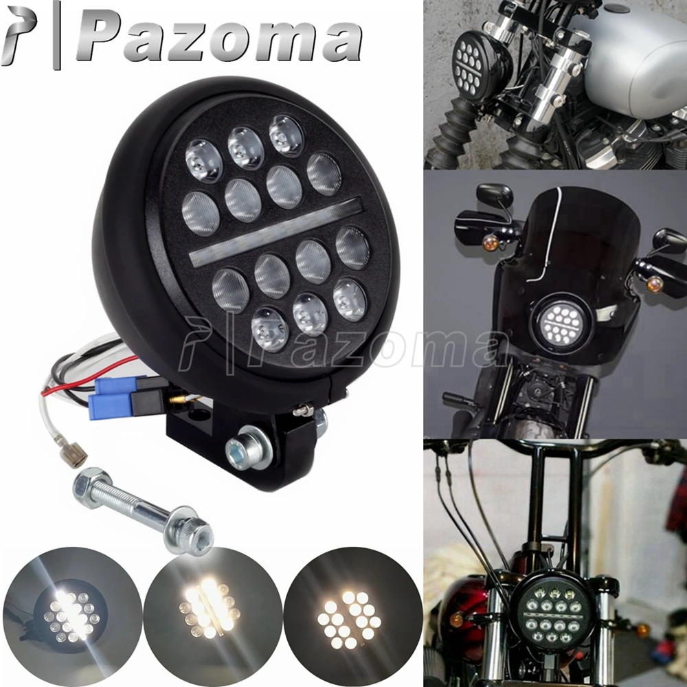 

12-30V Club Style 5.75 inch LED Headlight DRL Hi/Lo Beam Head Light Headlamp For Harley Dyna 99-05 FXDXT 00-03 Super Glide 87-99