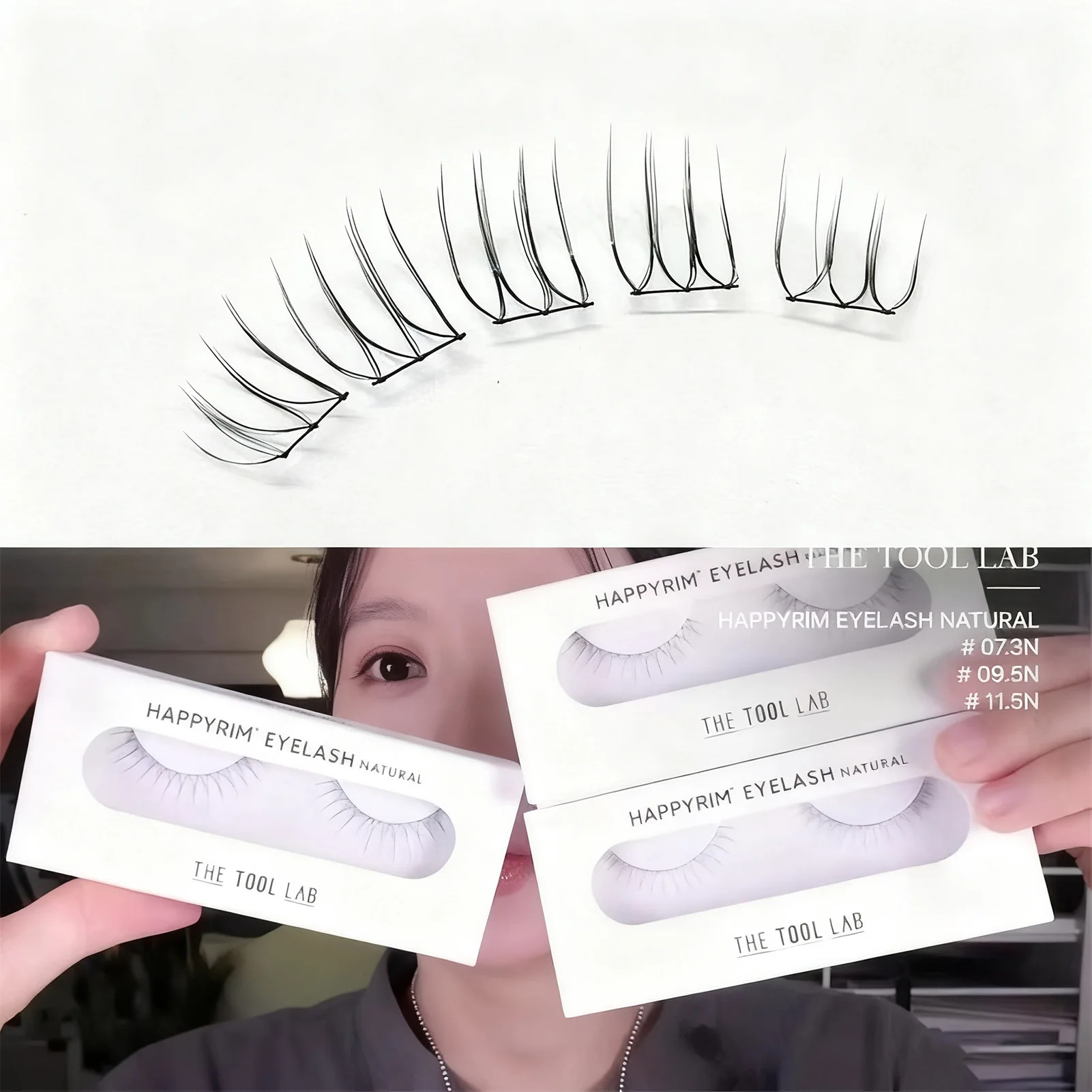 Pestañas postizas coreanas en forma de U Zhang Yuanying pestañas postizas naturales suaves y tenues extensión de pestañas en forma de V pestañas cómicas