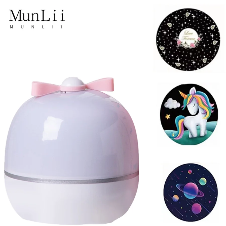 MunLii Bluetooth Night Lamp Projector Starry Sky Night Light Projector Bedroom Decor Rotating Music Children's Night Light Gift