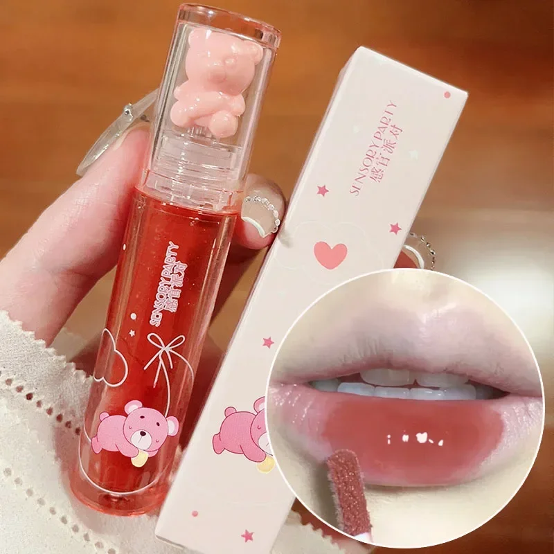 Feuchtigkeit spendender Spiegel Lip gloss dauerhafte kristall glänzende Wasser leichte Lippen glasur nackte rote flüssige Lippenstift Frauen Lippen Make-up Kosmetik