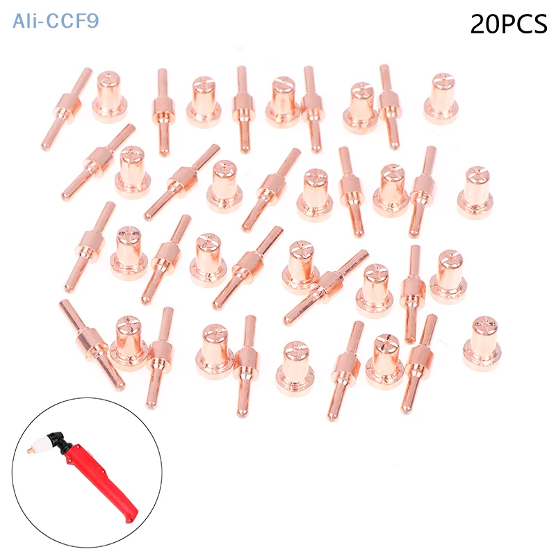 

20pcs Red Copper Extended Long Plasma Cutter Tip Electrodes&Nozzles Kit Consumable For PT31 LG40 40A Cutting Welder Torch