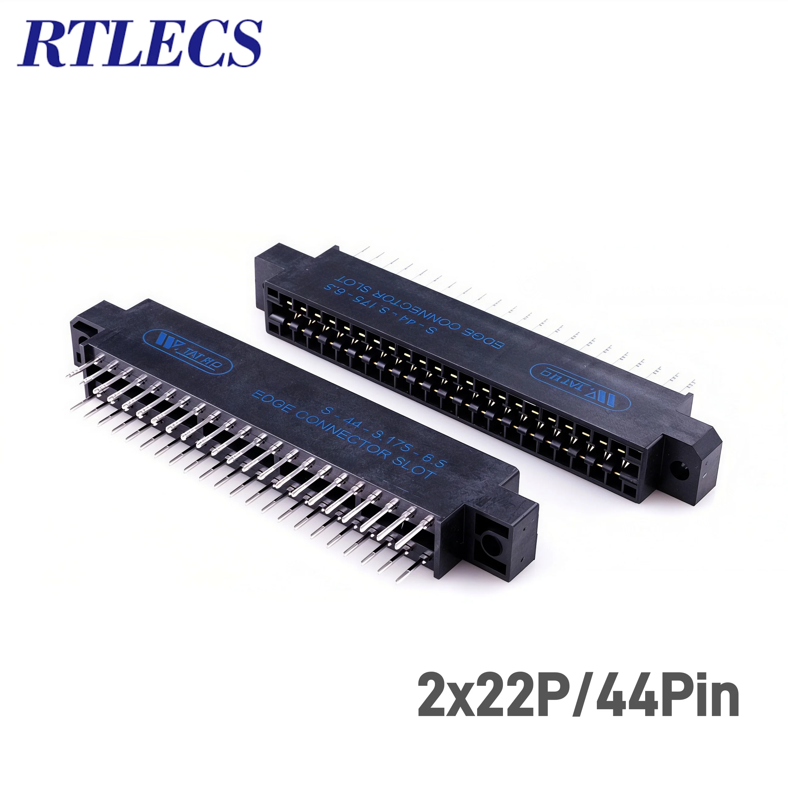 5pcs Edge Connector Slot 3.175 mm Pitch 30 36 40 44 56 60 72 80 86 100 Pin PCB Gold Finger Board Socket Through Holes Flange