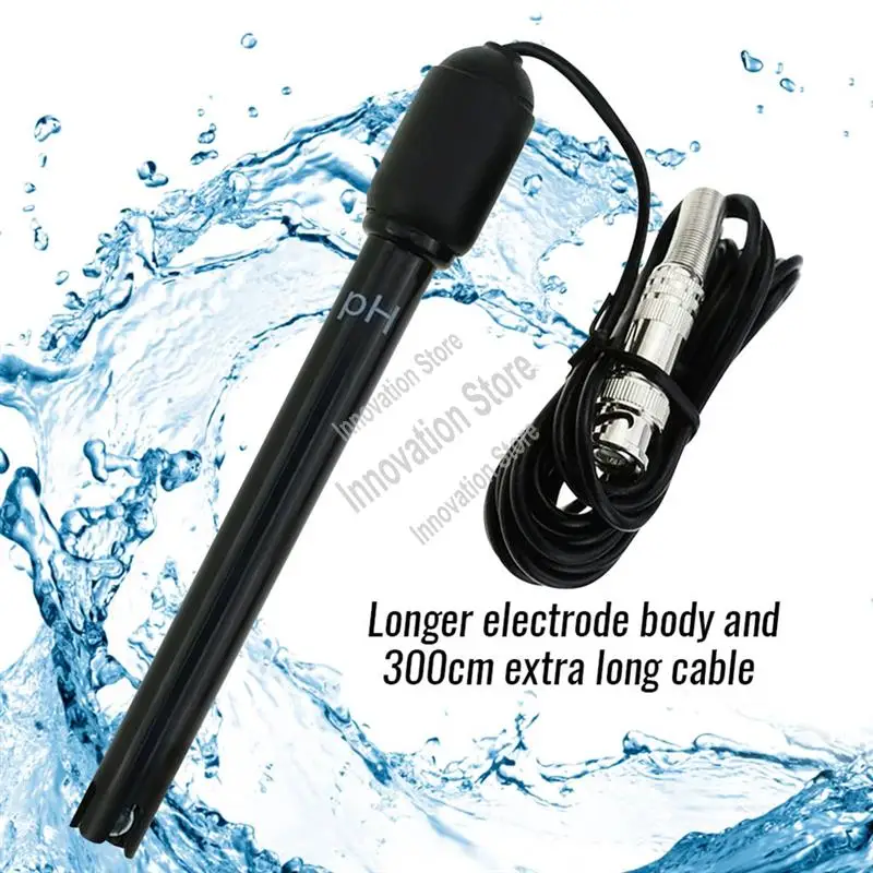 

PH Electrode Sensor Probe Water Analyzer Water Tester PH Probe For Aquarium Hydroponics Industry Experiment 300Cm Cable-VVBC