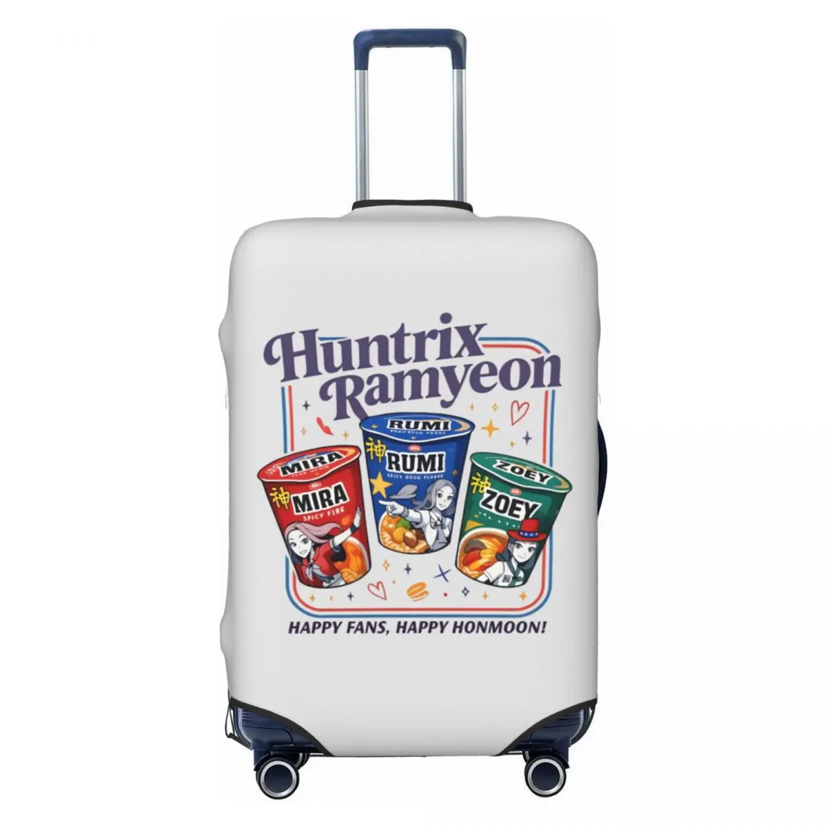 

Custom Fashion Huntrix Ramyeon Luggage Cover Protector Dust Proof Travel Suitcase Covers