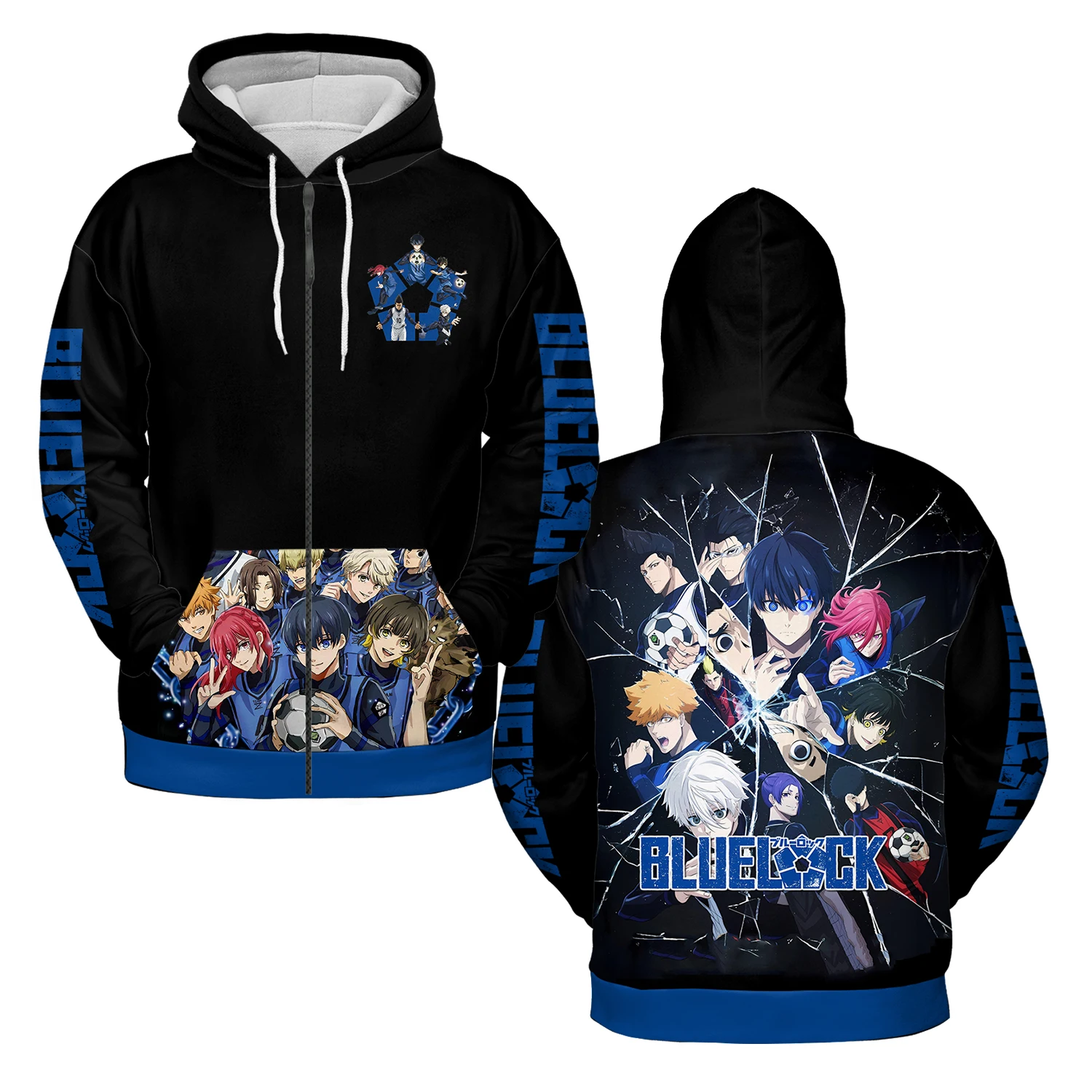 

Jumeast Comic Blue Lock 3D Printed Men Zipper Hoodies Cartoon Anime Women Hooded Sweatshirts Casual Clothes Oversized Coats Tops