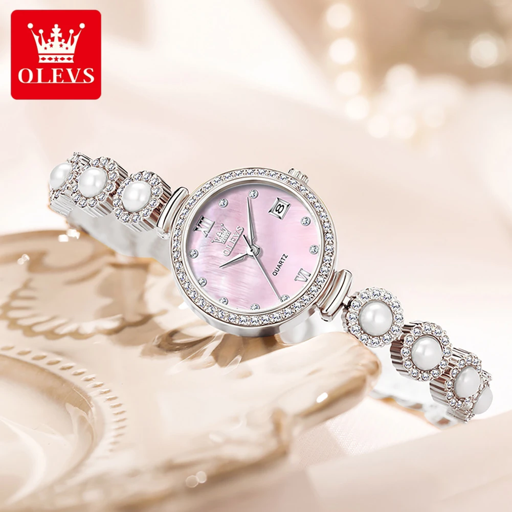 OLEVS 5635 Quartz Watch For Women Fashion Luxury Calendar Elegant Ladies Wristwatch Top Brand Original Waterproof Woman Watches