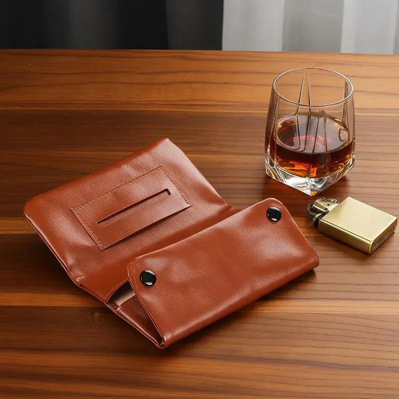 Tragbare Tabakaufbewahrung/Tabakbeutel-Etui aus PU-Leder, Pfeifen- und Zigarettenhalter, Papierhalter-Etui, Brieftasche – Detail 8