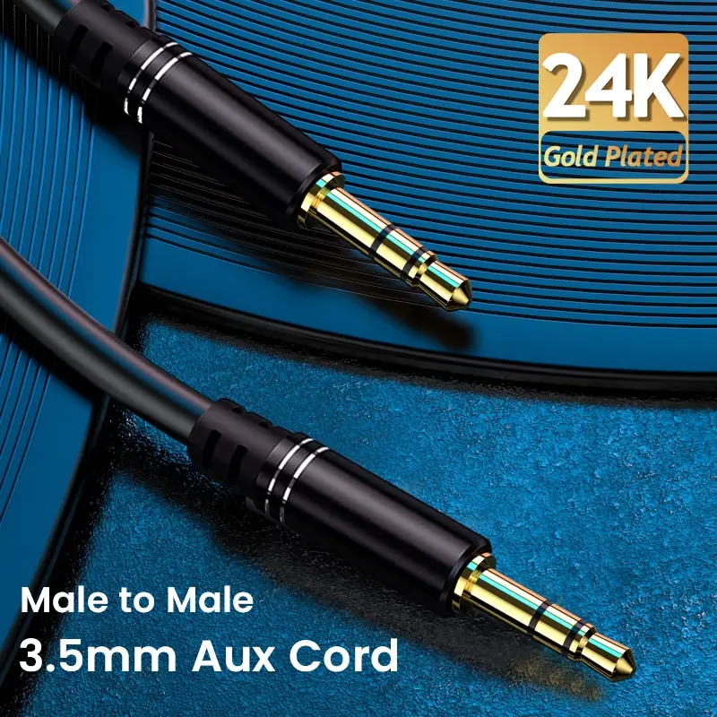 3.5mm Audio Cable Aux Cable Audio Input Adapter Male to Male AUX Cord Compatible with Car Stereos Speaker Headphones