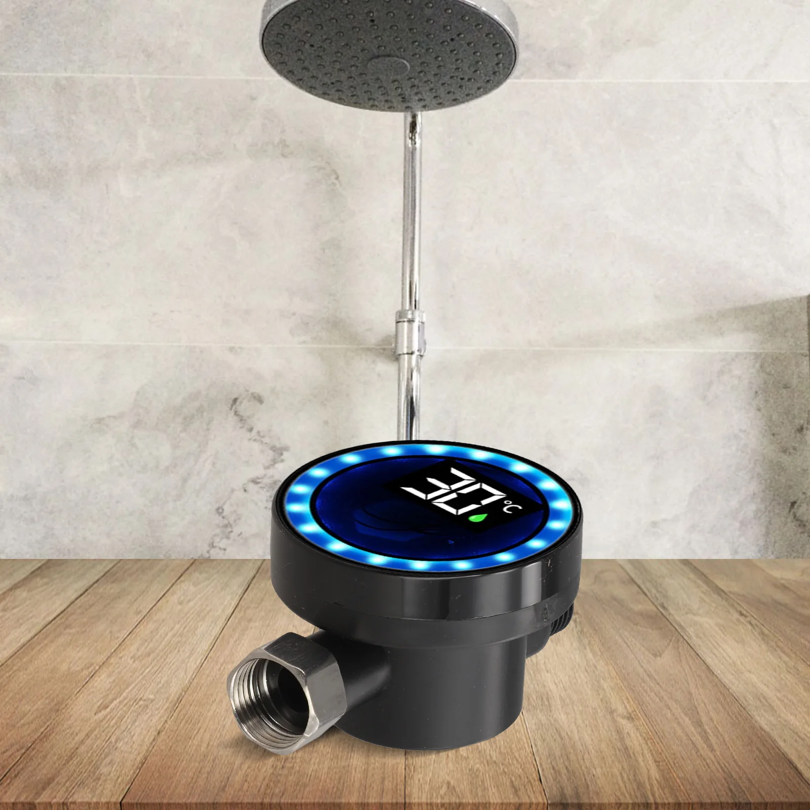 Daily Use Safe Bath Experience 69*93mm LED Shower Thermometer Three-Color Indicator Light User-Friendly Interface