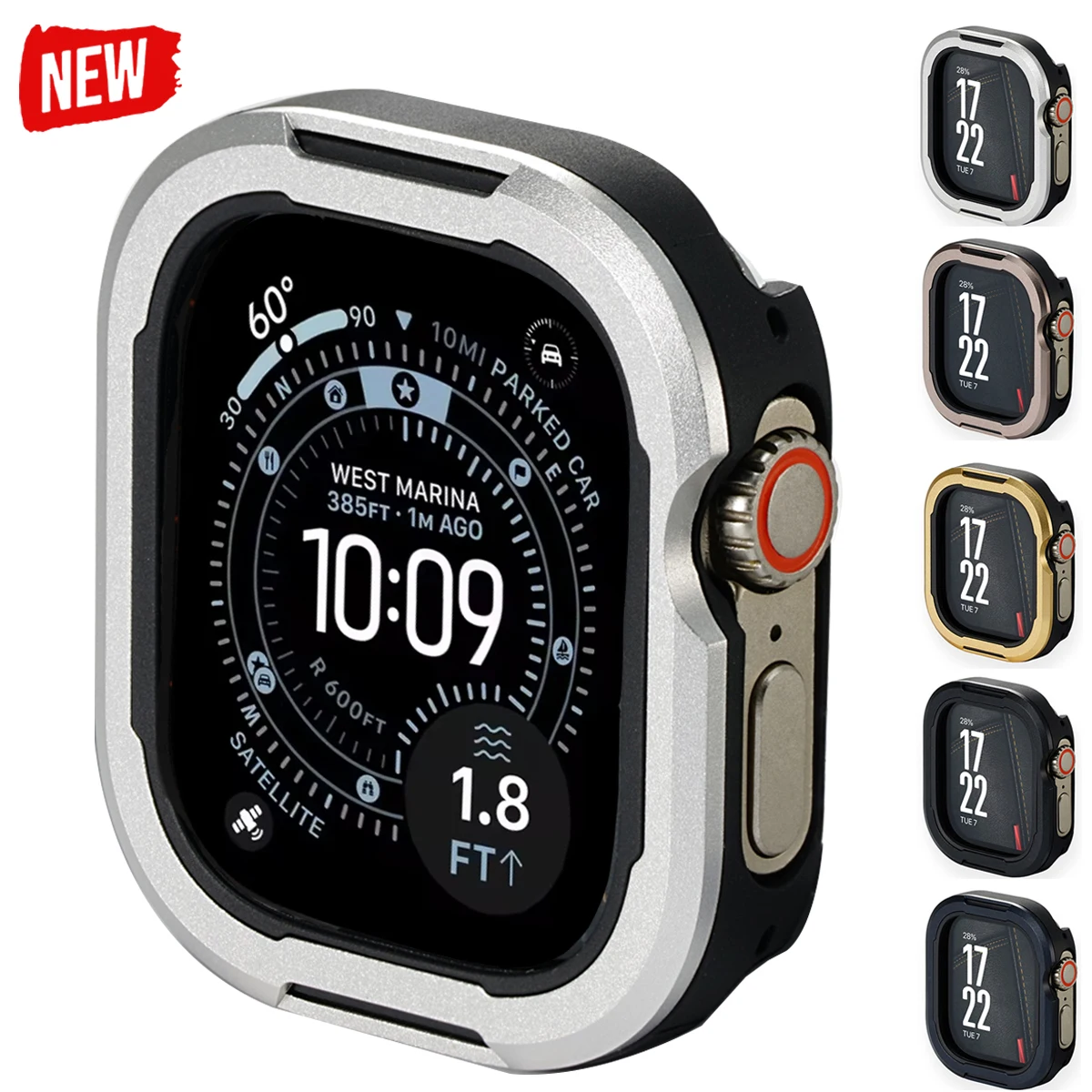 Alloy+TPU Cases for Apple Watch ultra 3 2 49mm series 11 10 42mm 46mm Rugged Cover Bumper for iwatch 9 8 7 6 5 4 41 45mm 44 40mm