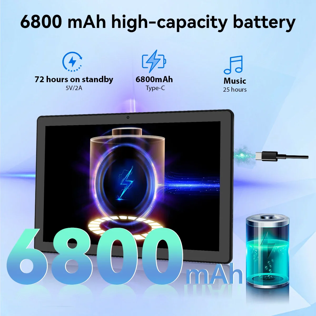 URAO 11 Inch Tablet Android 24GB RAM 128GB ROM 6800mAh IPS HD Touch Screen with Keyboard Protective Case Mouse Stylus 8 in 1 Kit