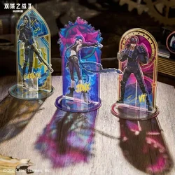 League Of Legends City Of Two Cities Jinx Vi Caitlyn Kiramman Sign Perimeter Cartoon Anime Figure Decoration Ornament Model Toys