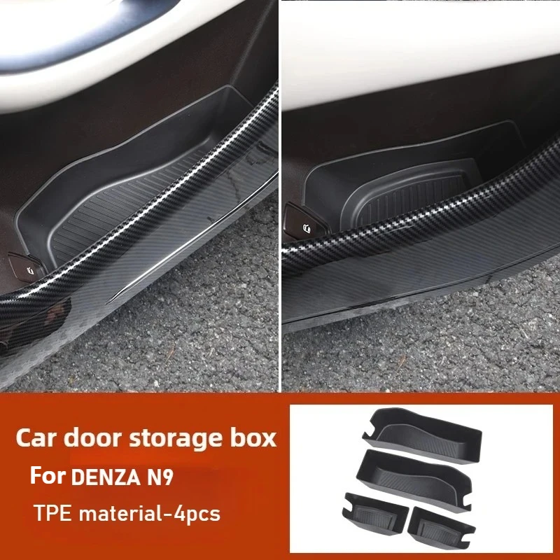 

For DENZA N9 2025 Car Door Side Storage Box Car Accessories TPE Front Gate Slot Anti Dirty Storage Organizer Tray