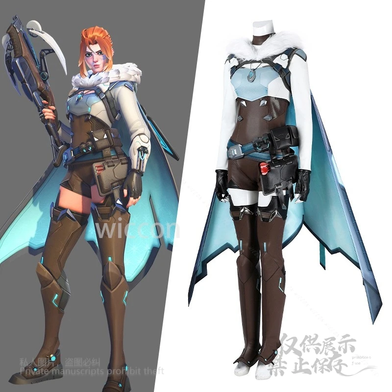 Anime Game Freyja Cosplay Costume Jumpsuit Hooded Cloak Gloves Full Set Props Outfits Female Halloween Party Carnival Customized