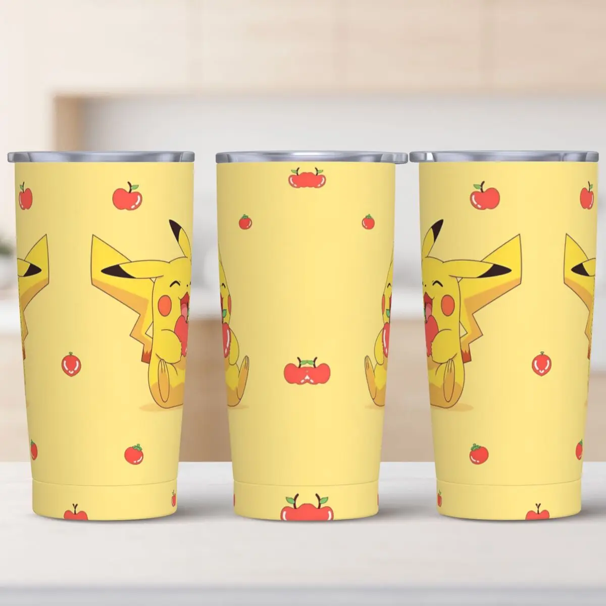 

Стакан из нержавеющей стали с изображением Покемона Пикачу, чашка для вождения, термокружка на 20 унций, сохранение тепла, холодный напиток, молоко, чай, бутылка для воды