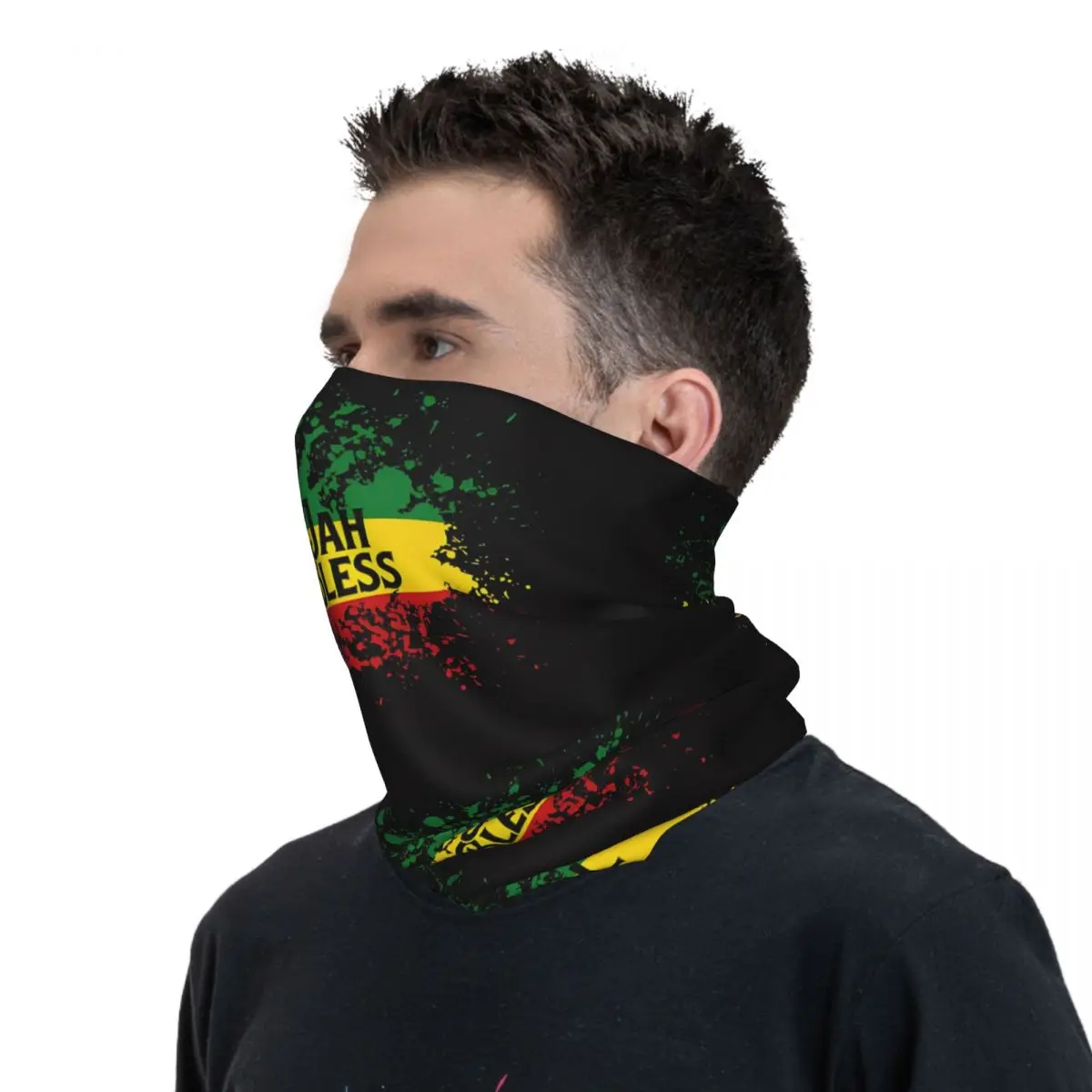 Estera de baño con bandera de Rasta para hombres y mujeres, diadema Retro delgada para el cuello, bufanda de tubo para senderismo, cara