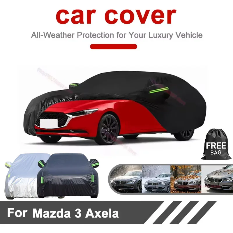 Anti-UV Sun Snow Oxford Cloth Full Car Cover For Mazda 3 Axela, Outdoor Waterproof Dust-Proof Vehicle Exterior Protective