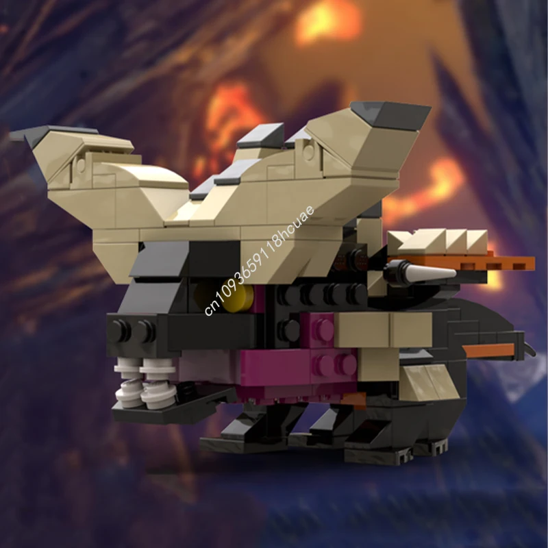 

223pcs MOC Nergigante Monster Hunter Brickheadz Model Building blocks Kids DIY Assemble Birthday craft toys Christmas gifts