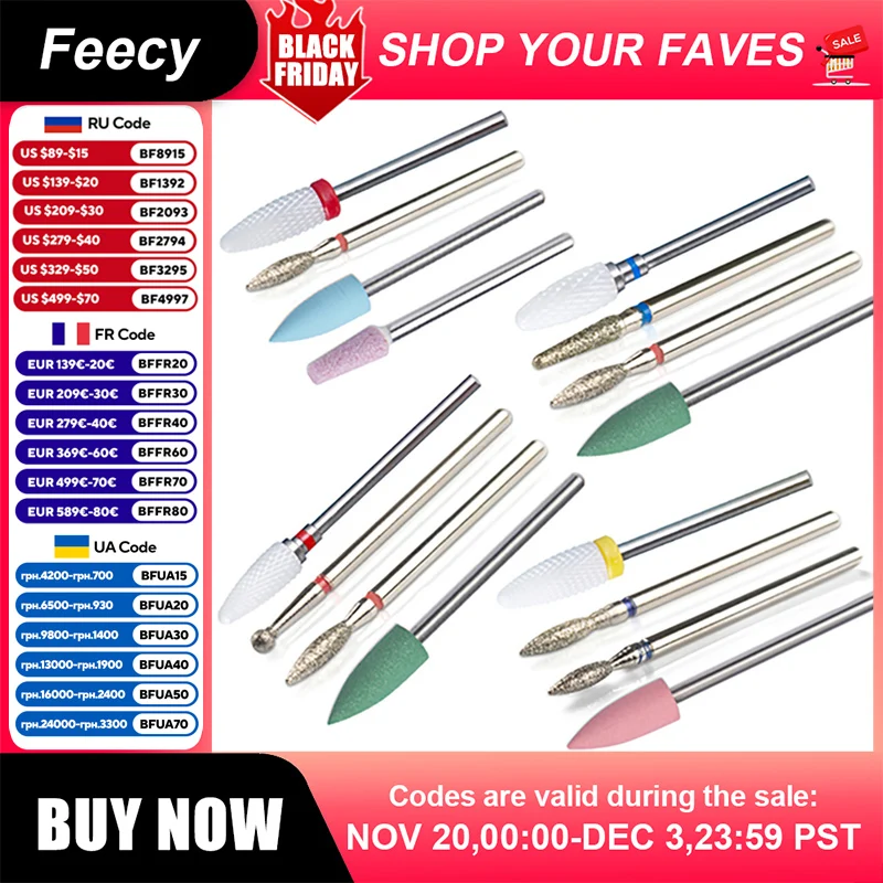 Ensemble de forets à ongles en caoutchouc Silicone céramique diamant, 3/32 pouces cuticule Gel acrylique, enlèvement de lime à ongles, coupe-ongles pour manucure 4 pièces