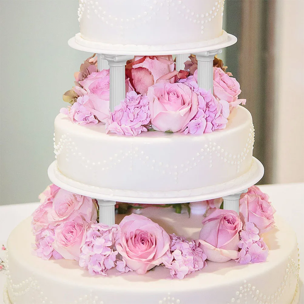 

24Pcs Roman Column Cake Pillars Elegant Vintage DIY Multi Layer Cake Stands Wedding Birthday Tiered Supports Tabletop Display