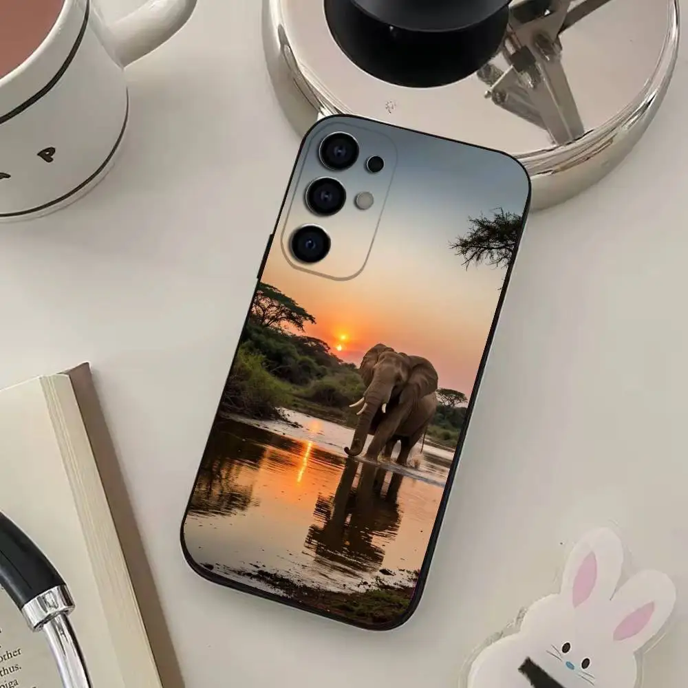 حافظة هاتف على شكل فيل حيواني لهاتف سامسونج S25، S24، S21، S22، S23، S30، Ultra، S20، Plus، Fe، Lite، Note، 10,9,5G غطاء أسود #6