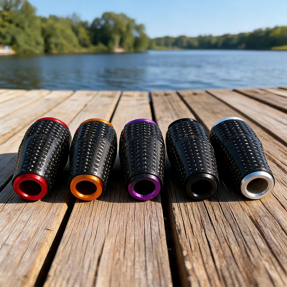 Carbon Weave Reel Knob Grip Ball For DAIWA Baitcasting Round Reel Fishing Tackle Accessories For Modification Parts Black Red Go view 5