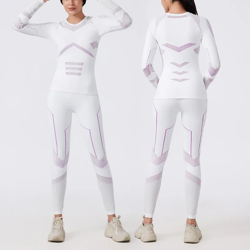 Ski Quick-drying Clothes Outdoor Mountaineering Warm Compression Function Underwear Women's Volleyball Sweat Breathable Warm Set