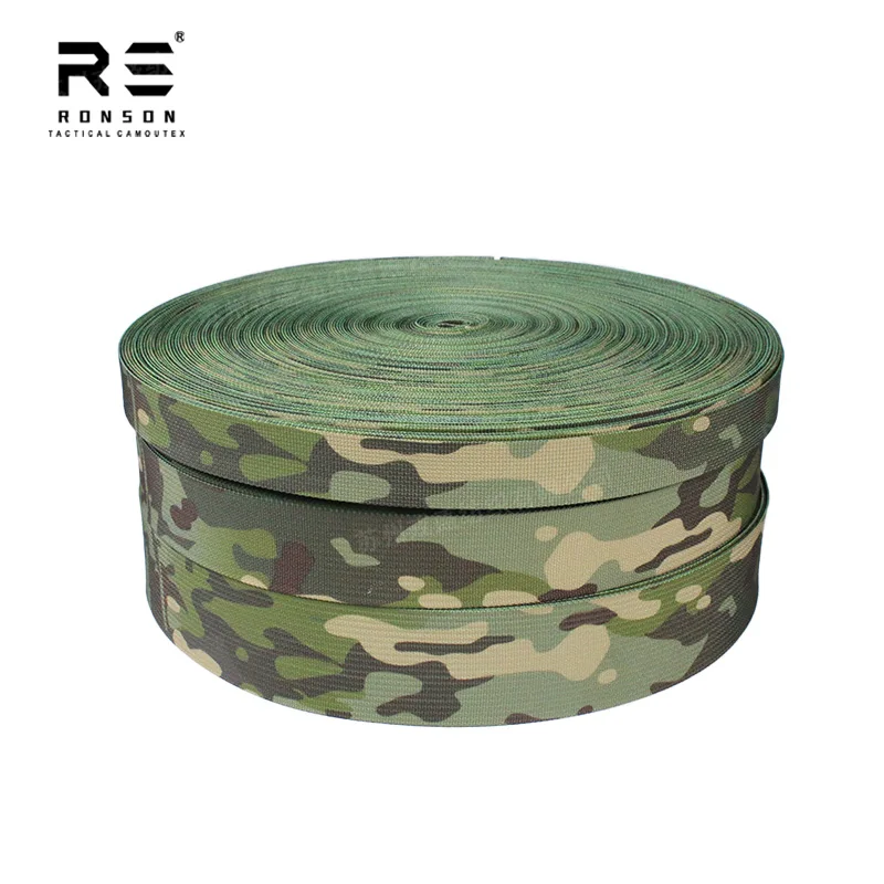 

Ronson Высококачественная тактическая лента из полиэстера с камуфляжным принтом MCTP Tropic 25/38/50 мм для сумки и рюкзака