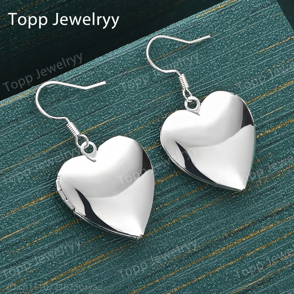

Exquisite 925 Sterling Silver Heart-Shaped Earrings, Stylish and Charming Wedding Gift Accessories for Women
