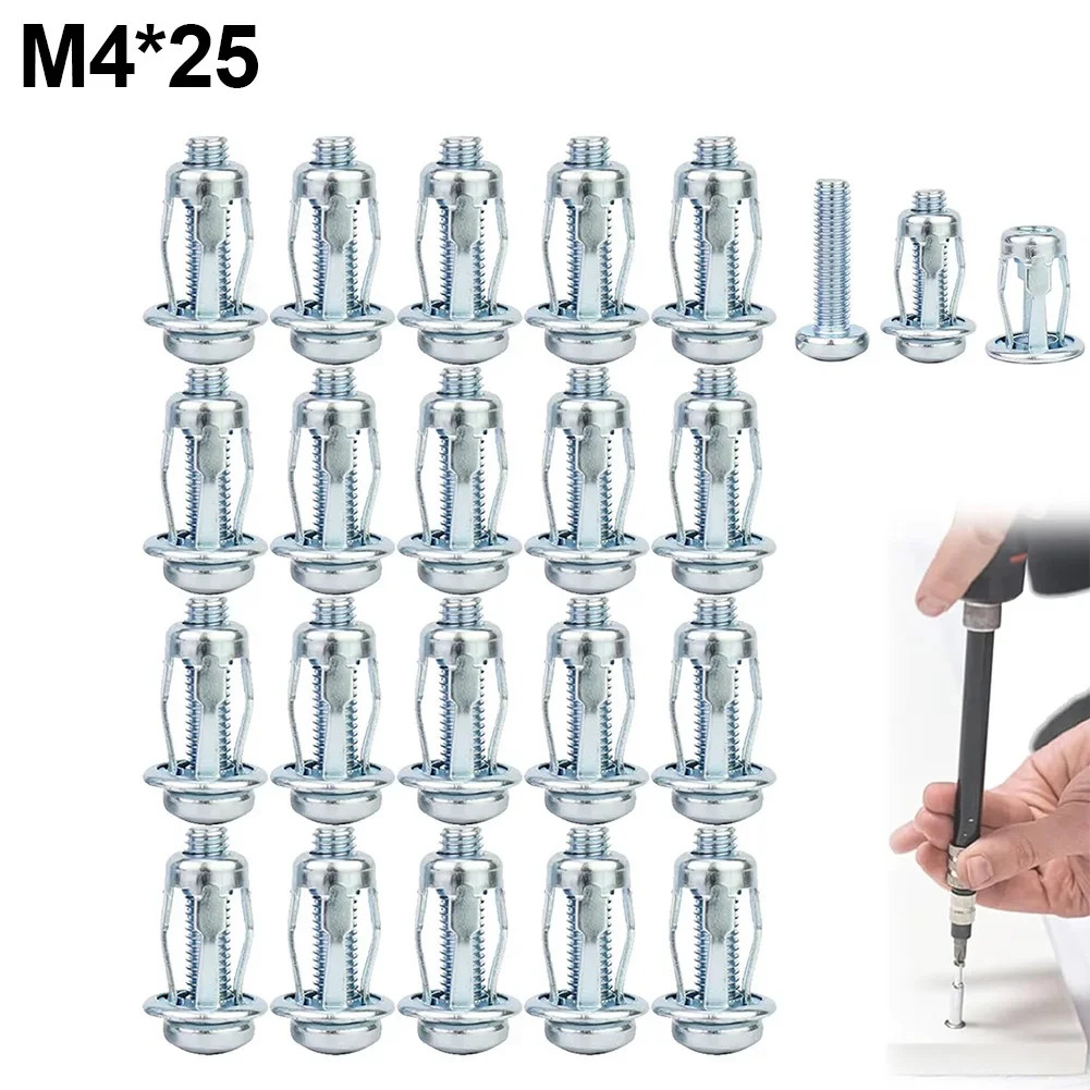 20Pcs M4 M5 M6 Petal Rivets Nut Expansion Clamp Petal Shape Metal Rivet Nut Bolt Hollow Wall Plate Fixing Nuts Pop Screws