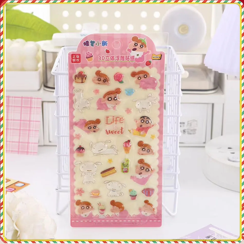 HOT Crayon Shin-chan Relief Stickers Leuke Cartoon 3D Hars Casting Decoratie Sticker Diy Telefoon Case Notebook Ornament Nieuwe Geschenken
