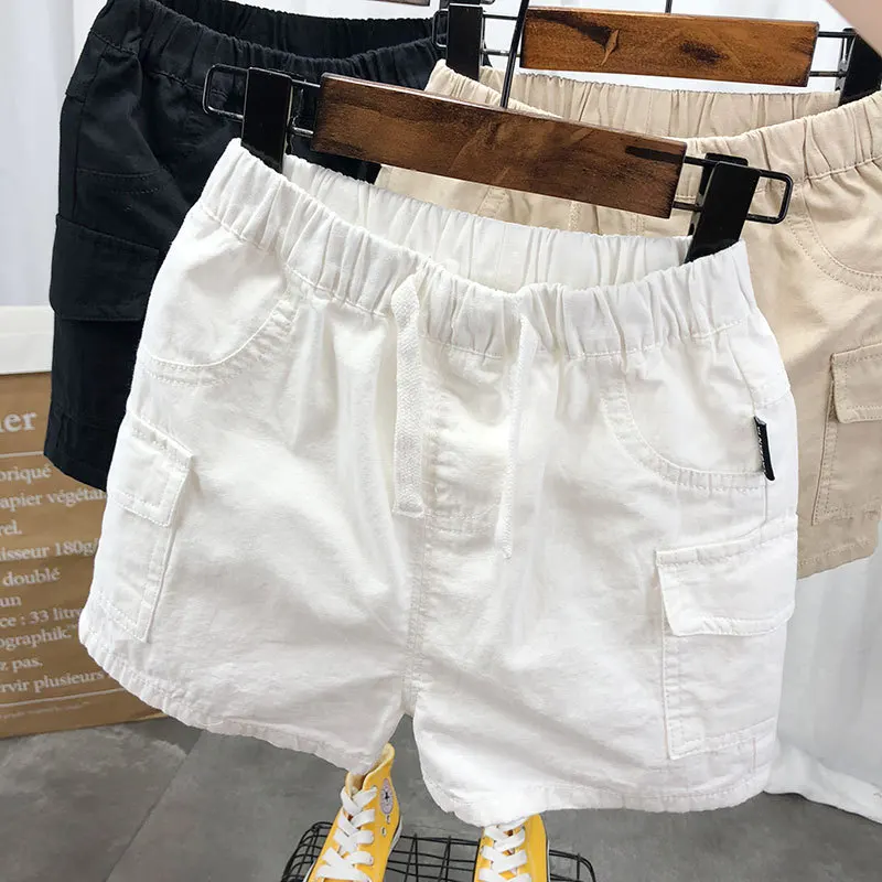 Baby Boys Shorts Casual Solid Colors Elastic Waist Boy Pants Summer Five Pants Kids Trousers Soft Pants Children Clothes 2-10Yrs