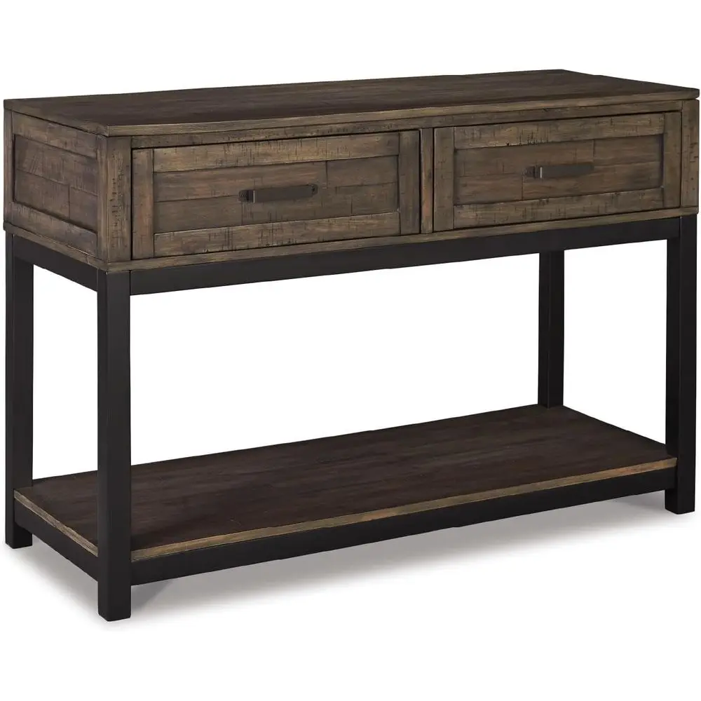 Johurst 1-Piece Soa ole Table | 48 in width, Wood and engineered wood with veneers, 2 smooth-gliding ders, Lower display shel, R