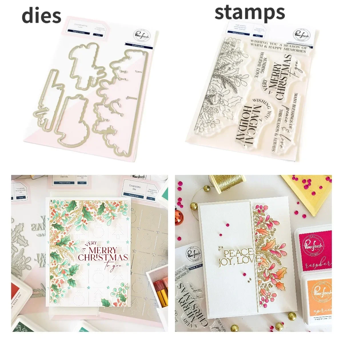 

Magical Holiday Metal Cut dies and Stamps for DIY Scrapbooking Photo Album Embossing Decorative Paper Cards