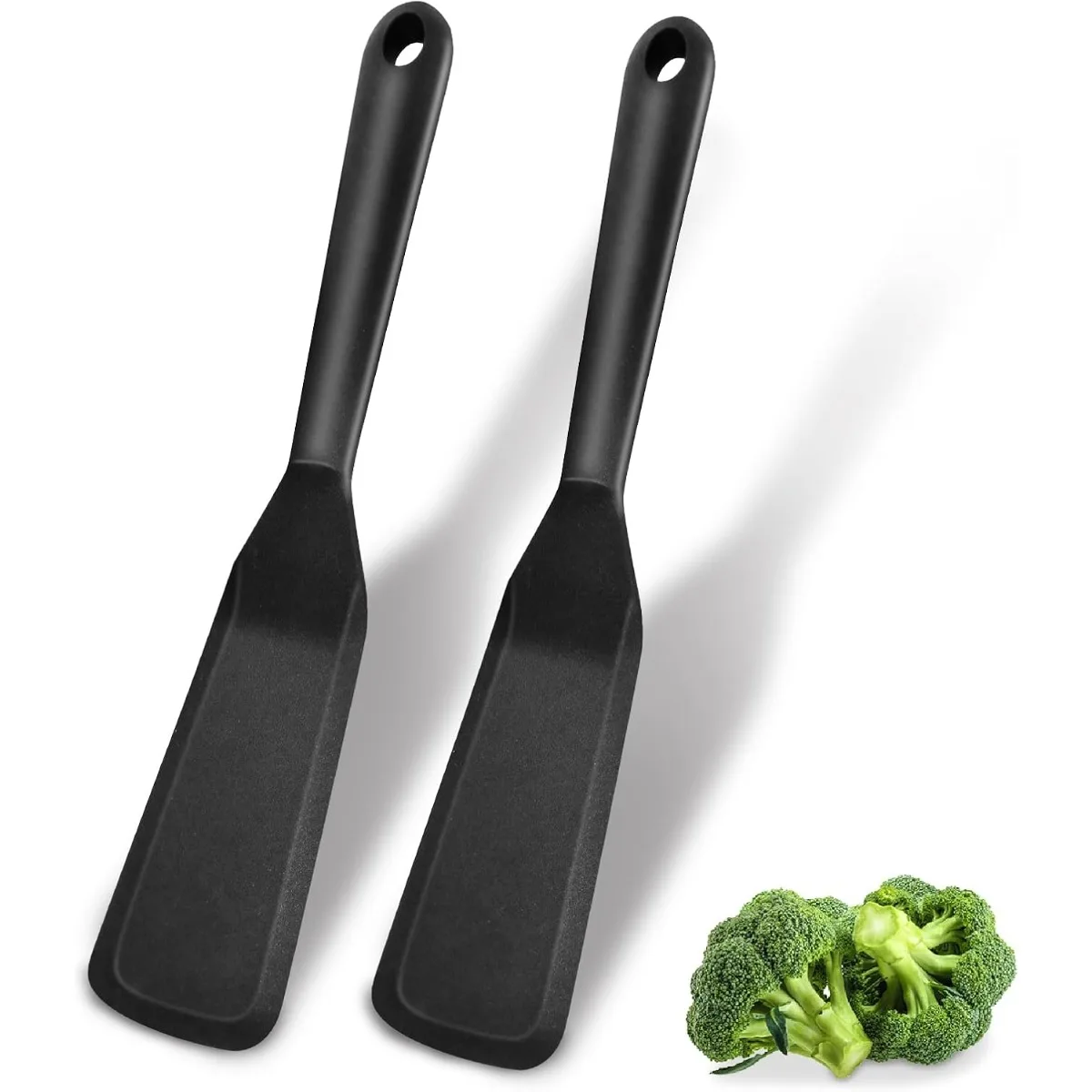 1Pcs Food-Grade Silicone Thin Spatula, Heat-Resistant Non-Scratch Tool for Omelette Pancake Steaks Eggs Nonstick Cookware