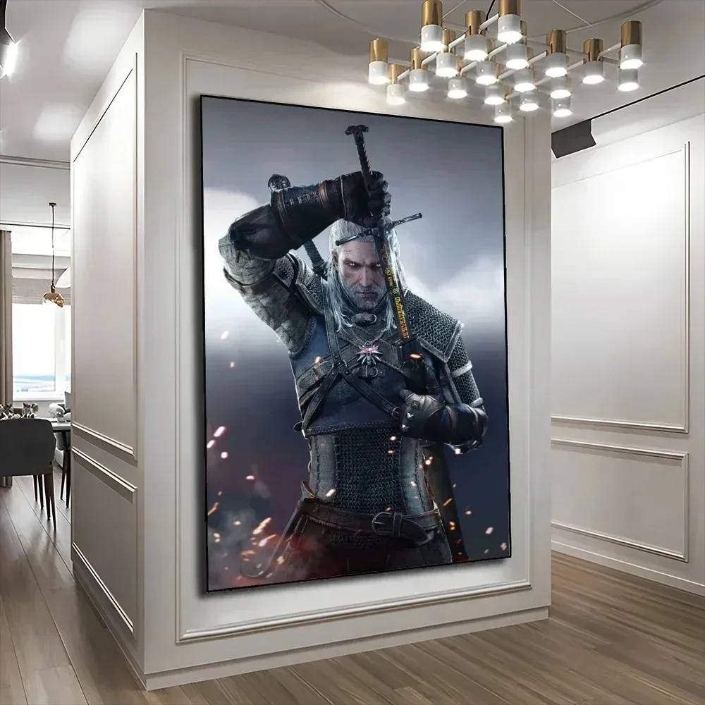 The W-Witcher 3 W-Wild Hunt Game Poster Wall Art Home Decor Room Decor Digital  Canvas Painting Living Room Restaurant Kitchen A