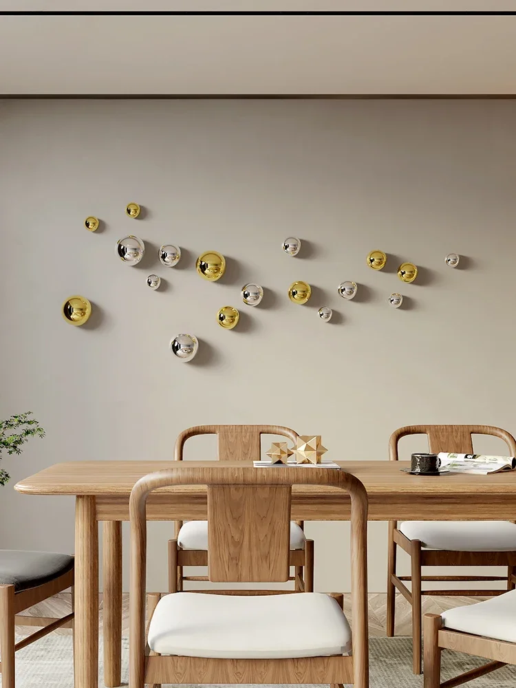 جدار ديكور تقليد الفولاذ المقاوم للصدأ ديكور الكرة غرفة المعيشة اكسسوارات المنزل فندق مطعم الجدار الشنق ديكور الفن المجال #5