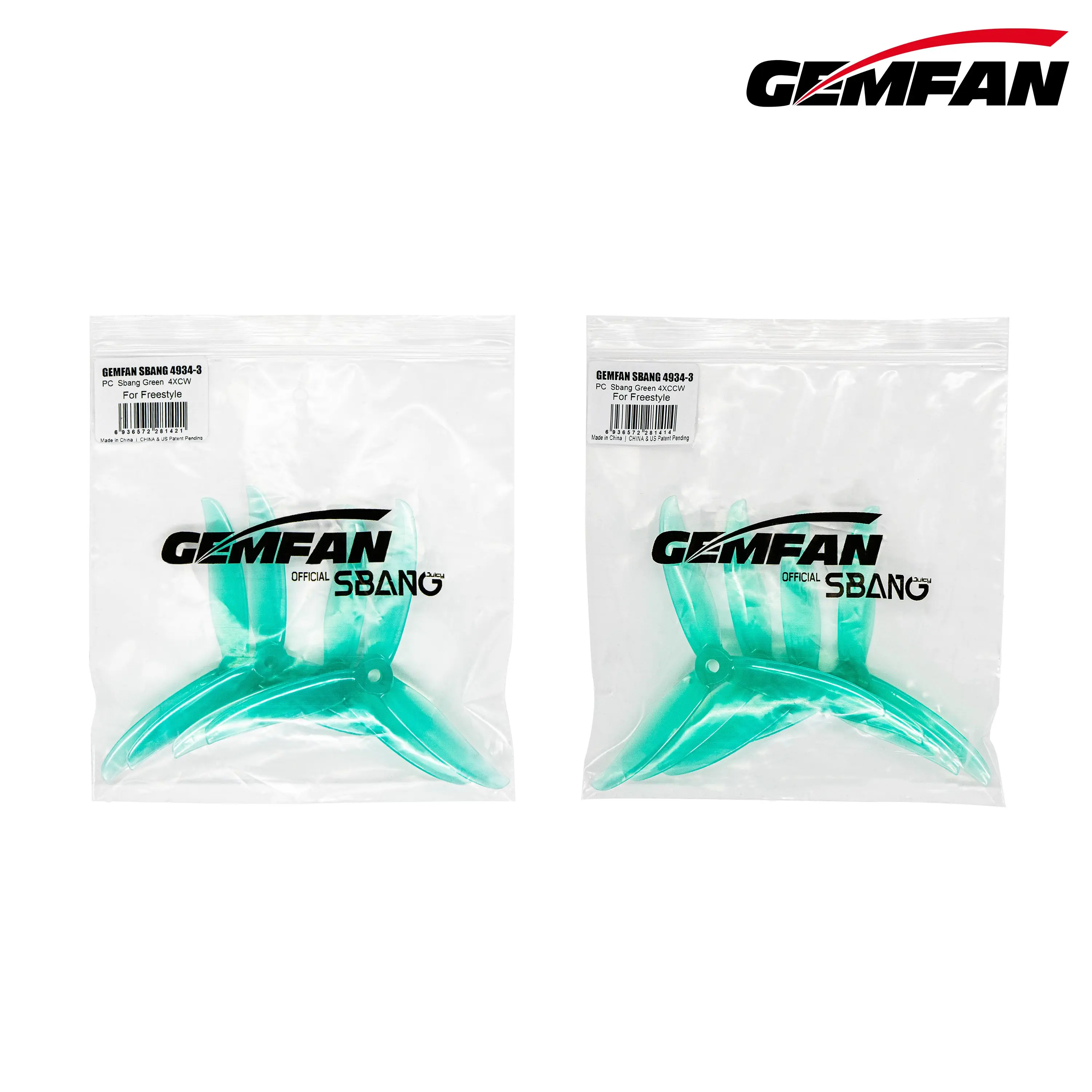 24 Buah/12 Pasang Gemfan SBANG 4934 4.9X3.4X3 Baling-Baling PC 3-Blade CW CCW Alat Peraga SBANG untuk FPV Gaya Bebas 5 Inci Drone Juicy Sbang DIY