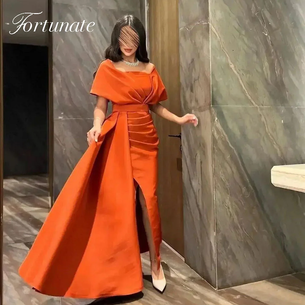 Customized Soft Satin Mermaid Evening Dresses Off Shoulder Side Split Formal Dress with Skirt Dubai Prom Party Gowns 2025