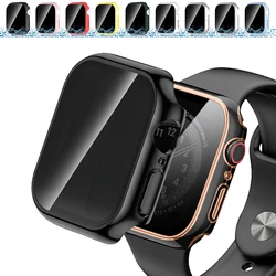 Anti-Spy Glass + Cover for Apple Watch Case 44mm 40mm 45mm 41mm Anti-Spy Tempered Glass Cover iWatch ultra 9 8 SE 7 6 5 4 Serie