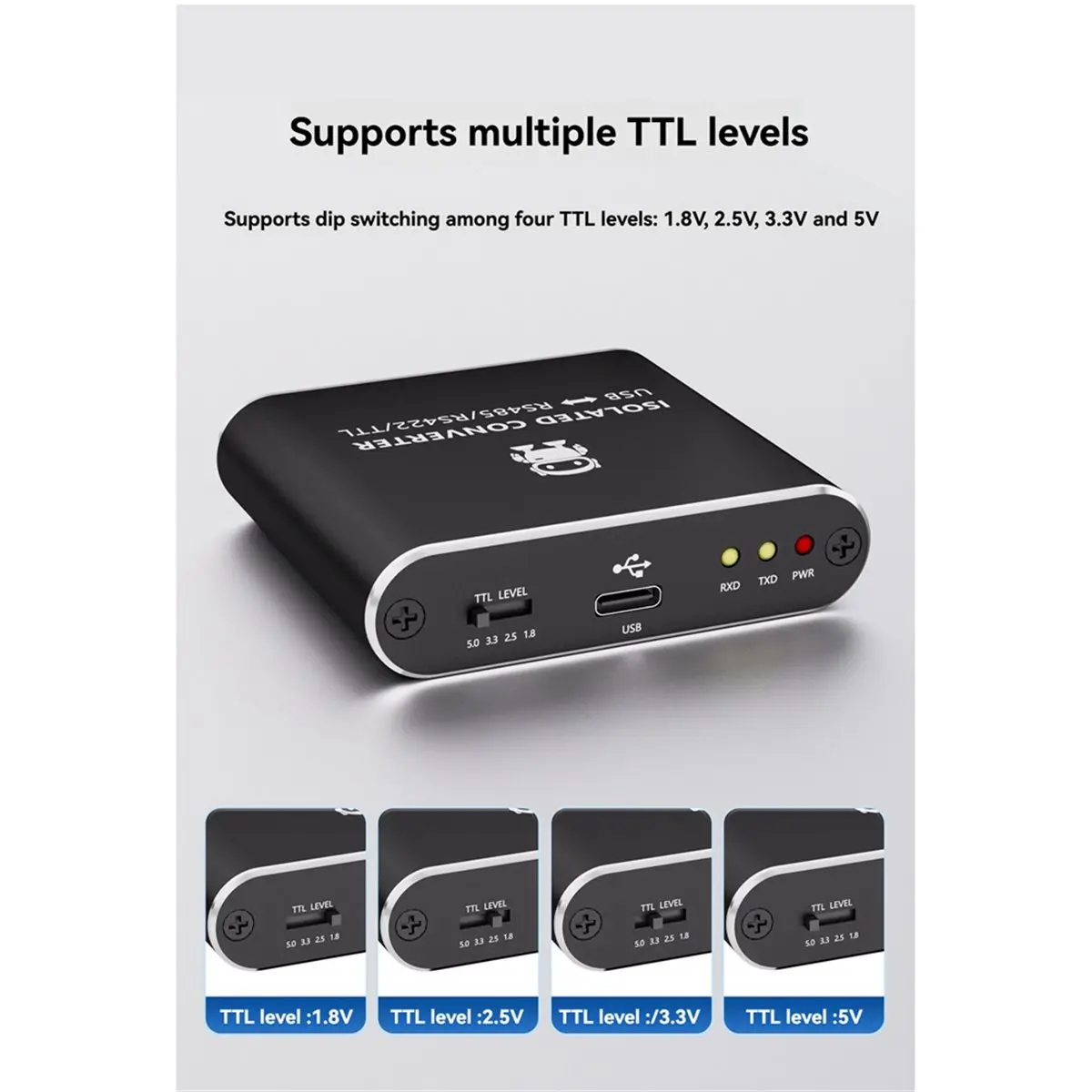 Promotion CH343G USB to Serial Converter USB to RS485/RS422/TTL Dual Isolation of Power and Signal 300-6Mbps Baud Rate