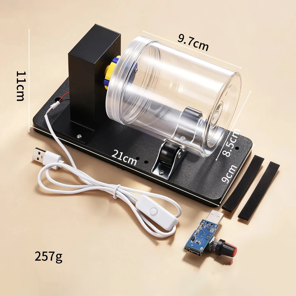 Mini USB Electric Rotary Tumbler Polishing Machine Adjustable Speed Desktop Drum Polisher for Walnut Bodhi Jade Amber