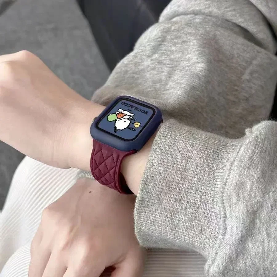 Sports Silicone Strap+Candy case Sports Replace bracelet for Apple watch9 8 7 6 SE 5 4 3 Ultra 2/1 iWatch series 45mm 41 44 40mm - view 6