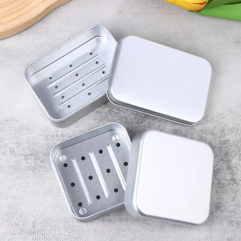 

Square Aluminum Soap Dish Soap Box With Lid Aluminum Soap Holder Travel Soap Travel Soap Tray Container For Dish Home Bathrooms