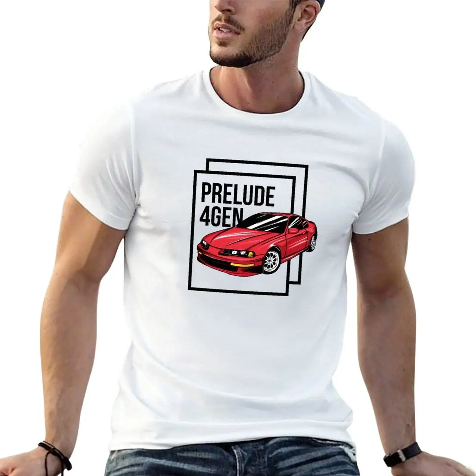 New Prelude 4gen print japanese car T-Shirt kawaii clothes Short sleeve tee custom t shirt t shirts for men cotton