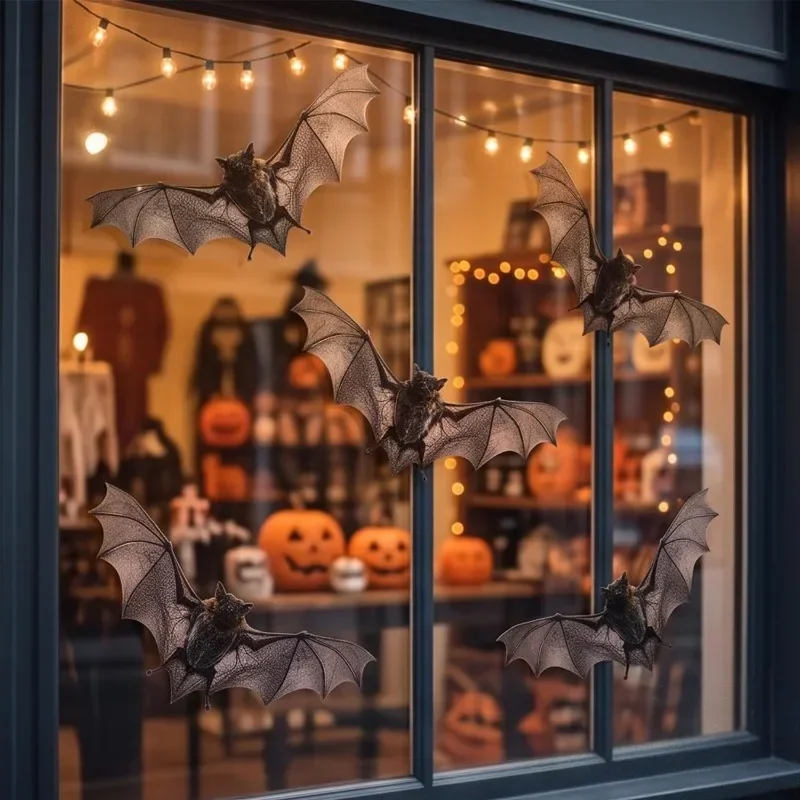 12/36er-Pack 3D-Wandsticker mit fliegenden Fledermäusen, realistische PVC-Halloween-Dekorationen, gruselige Fledermäuse für Fenster, Türen, Zuhause, Partys, gruselige Dekoartikel – Detail 10