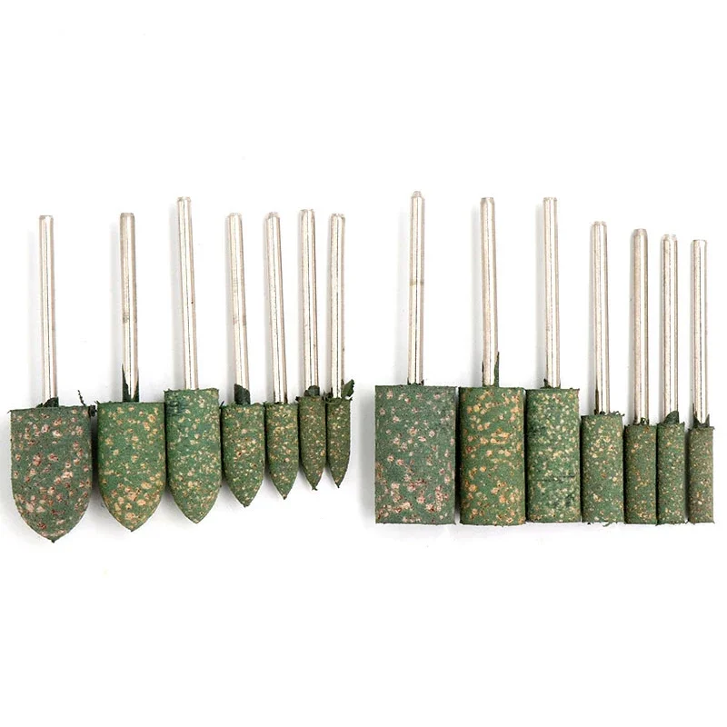 5pcs Shaft Mounted Rubber Abrasive Tip Head/ Shank Cylindrical Conical Sesame Grinding Heads Polishing